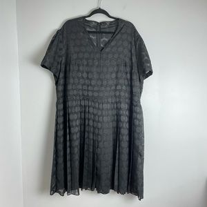 Alex Marie Sheer Polka Dot Pleated Dress Sz 22W